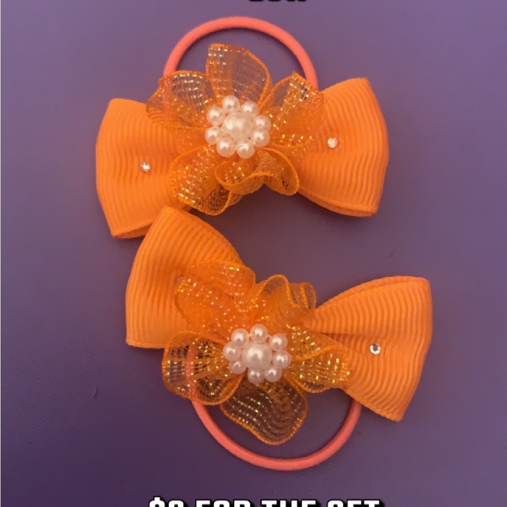 Flower pony tail bows